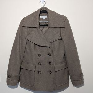Tan Wool Blend Button Coat